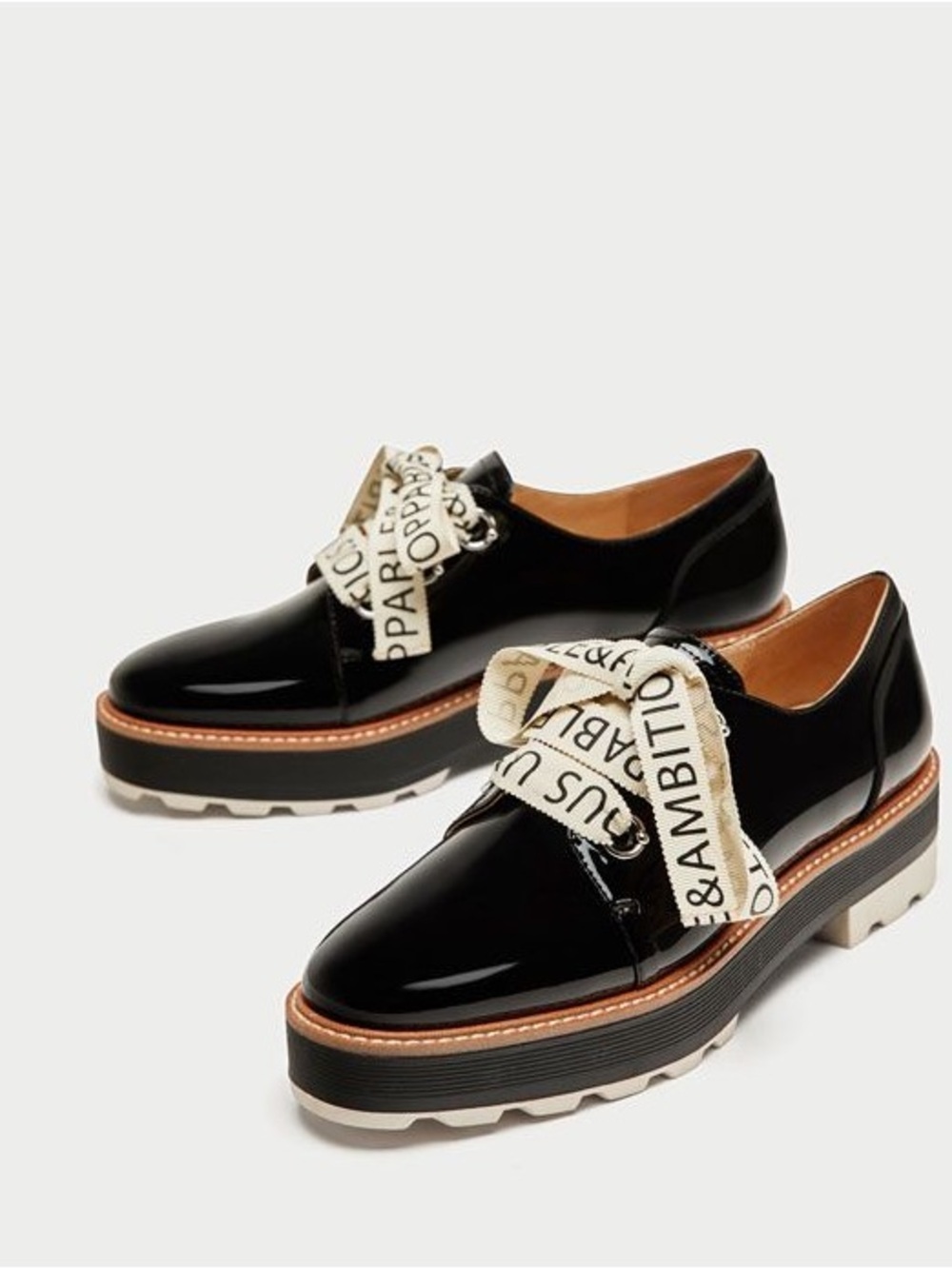 Zara Black Patent Platform Loafers  | unstoppable & ambitious